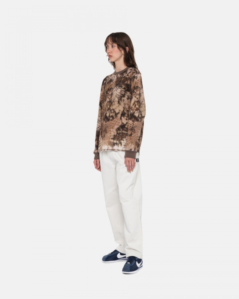 Brown Stussy Kryptek Camo LS Thermal Men Tops | COW-3216