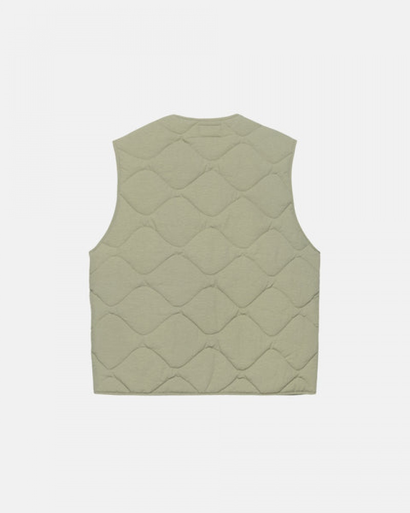 Brown Stussy Recycled Nylon Liner Vest Men Vest | ETD-9260