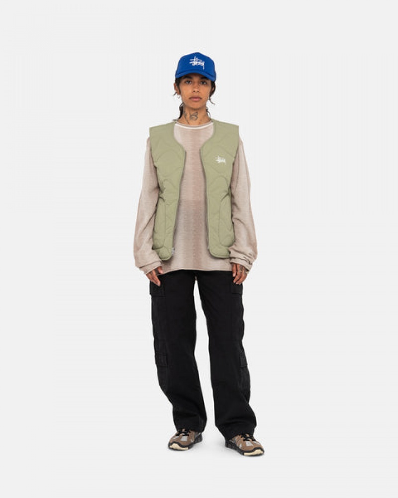 Brown Stussy Recycled Nylon Liner Vest Women Vest | MMY-7440