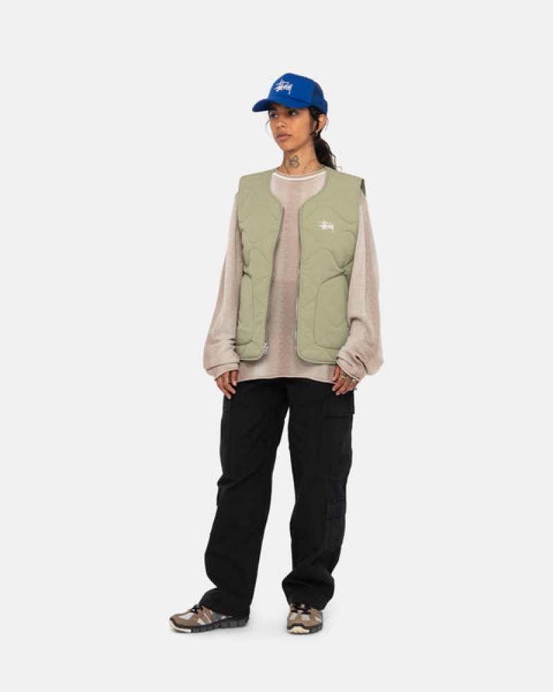 Brown Stussy Recycled Nylon Liner Vest Women Vest | MMY-7440