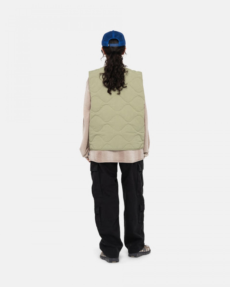 Brown Stussy Recycled Nylon Liner Vest Women Vest | MMY-7440