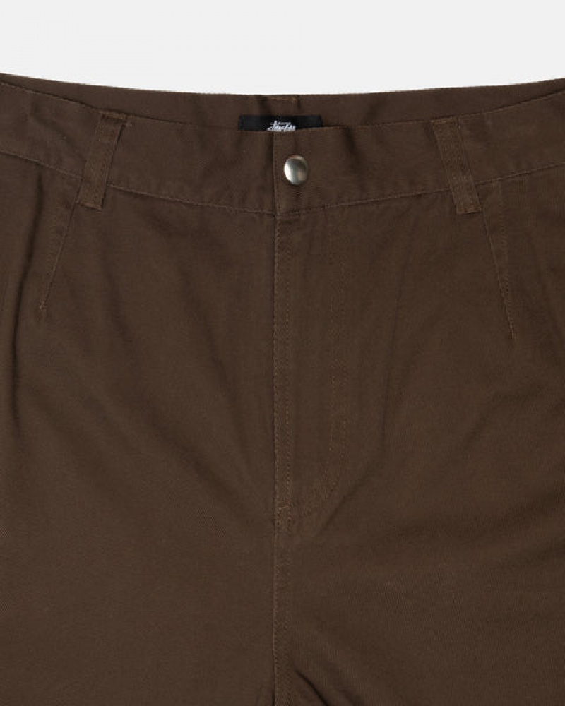 Brown Stussy Workgear Trouser Twill Men Pants | YRW-6539