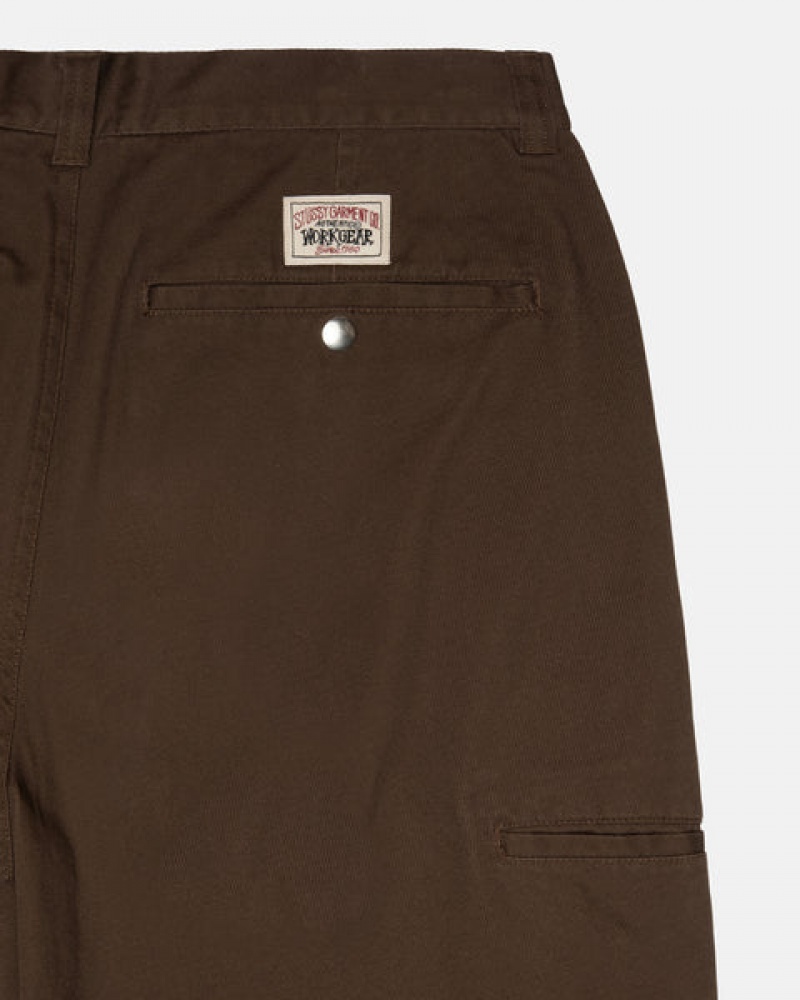 Brown Stussy Workgear Trouser Twill Men Pants | YRW-6539