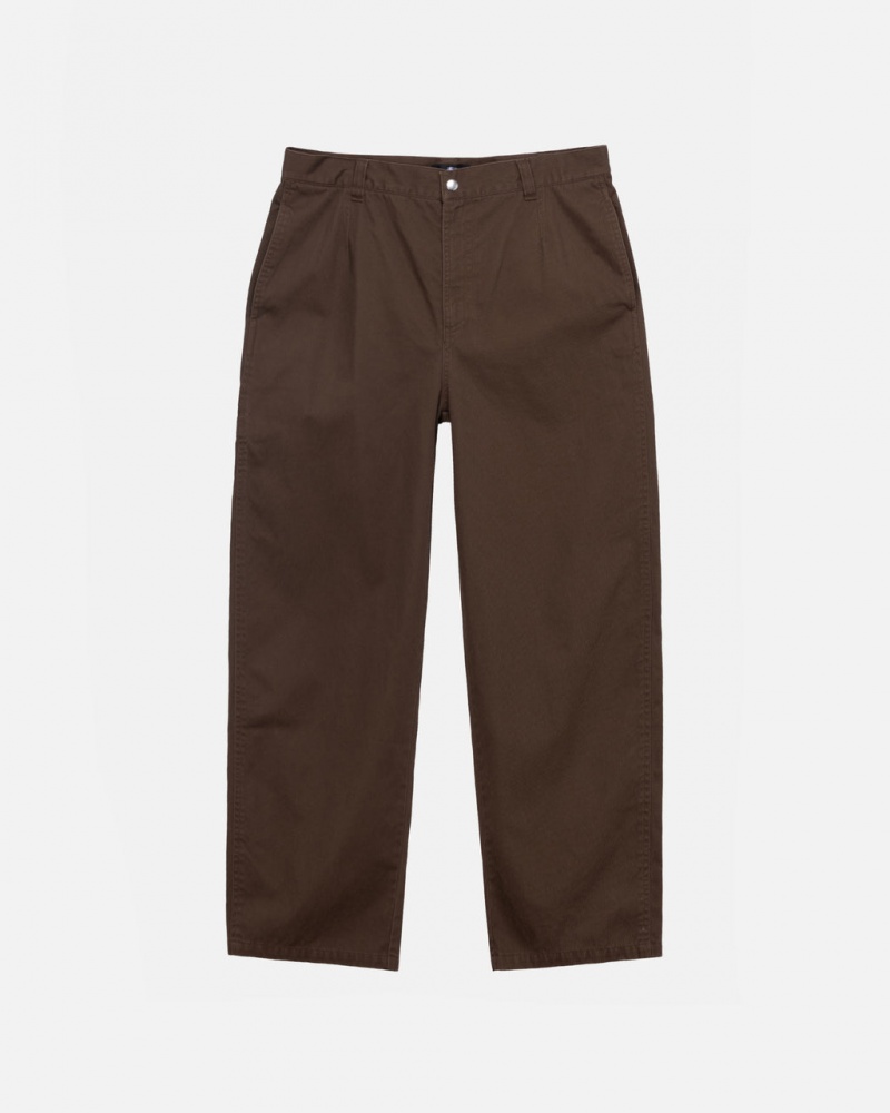 Brown Stussy Workgear Trouser Twill Men Pants | YRW-6539