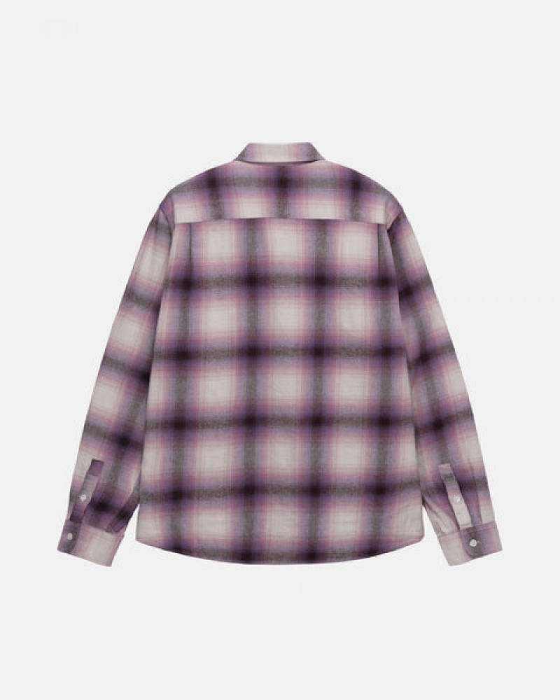 Burgundy Stussy Bay Plaid Shirt Women Shirts | RCO-4483