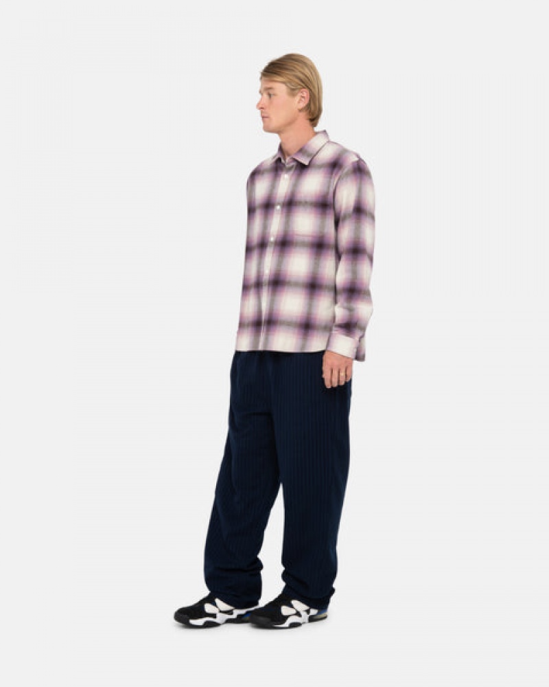 Burgundy Stussy Bay Plaid Shirt Women Shirts | RCO-4483