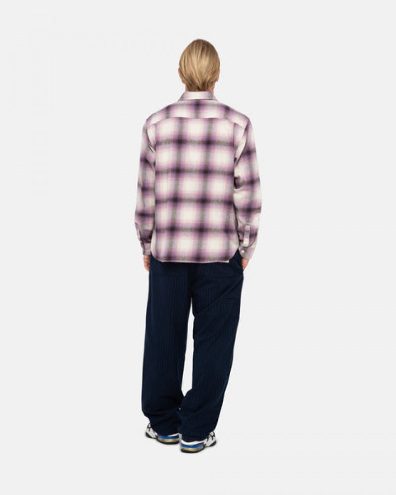 Burgundy Stussy Bay Plaid Shirt Women Shirts | RCO-4483