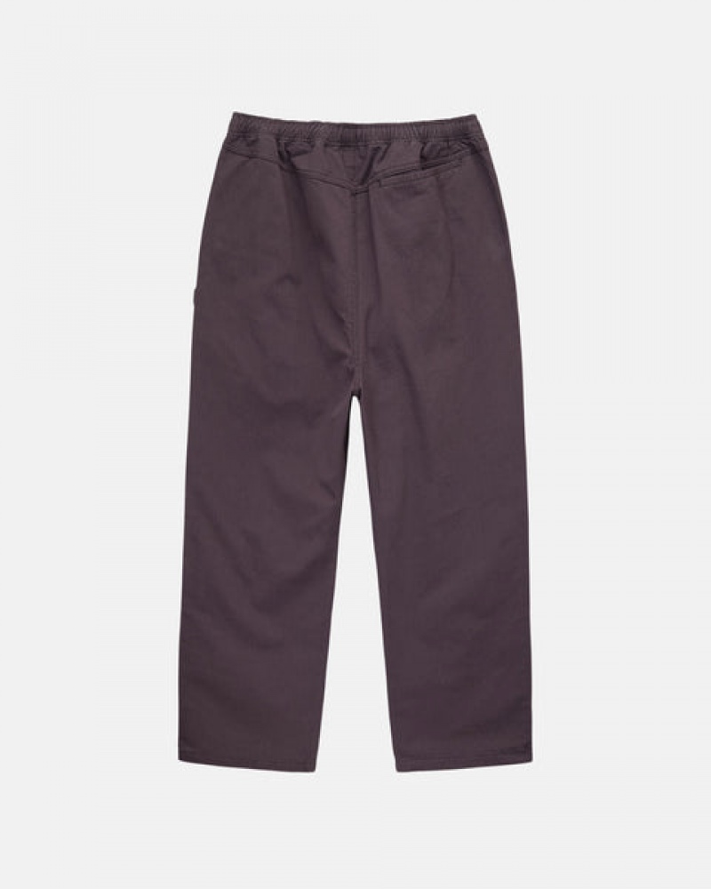 Burgundy Stussy Brushed Beach Pant Men Pants | HUQ-2553