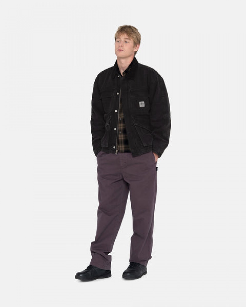 Burgundy Stussy Brushed Beach Pant Men Pants | HUQ-2553