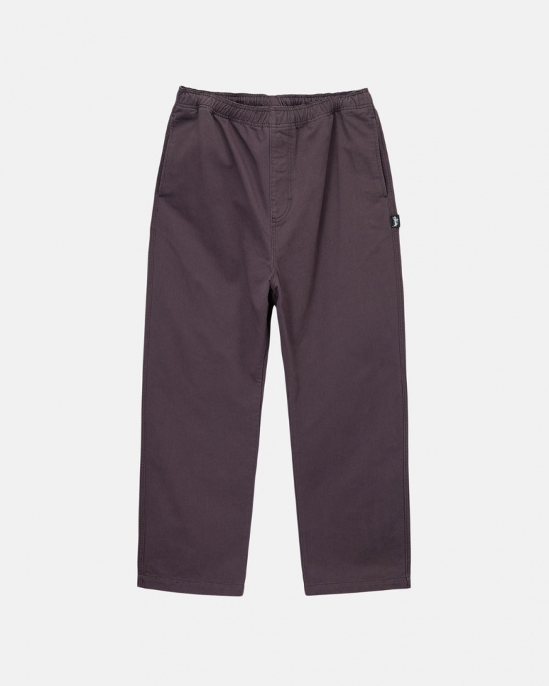 Burgundy Stussy Brushed Beach Pant Men Pants | HUQ-2553