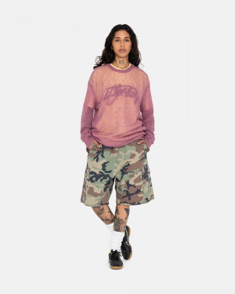 Camo Stussy Ripstop Cargo Beach Short Women Shorts | ANF-9895