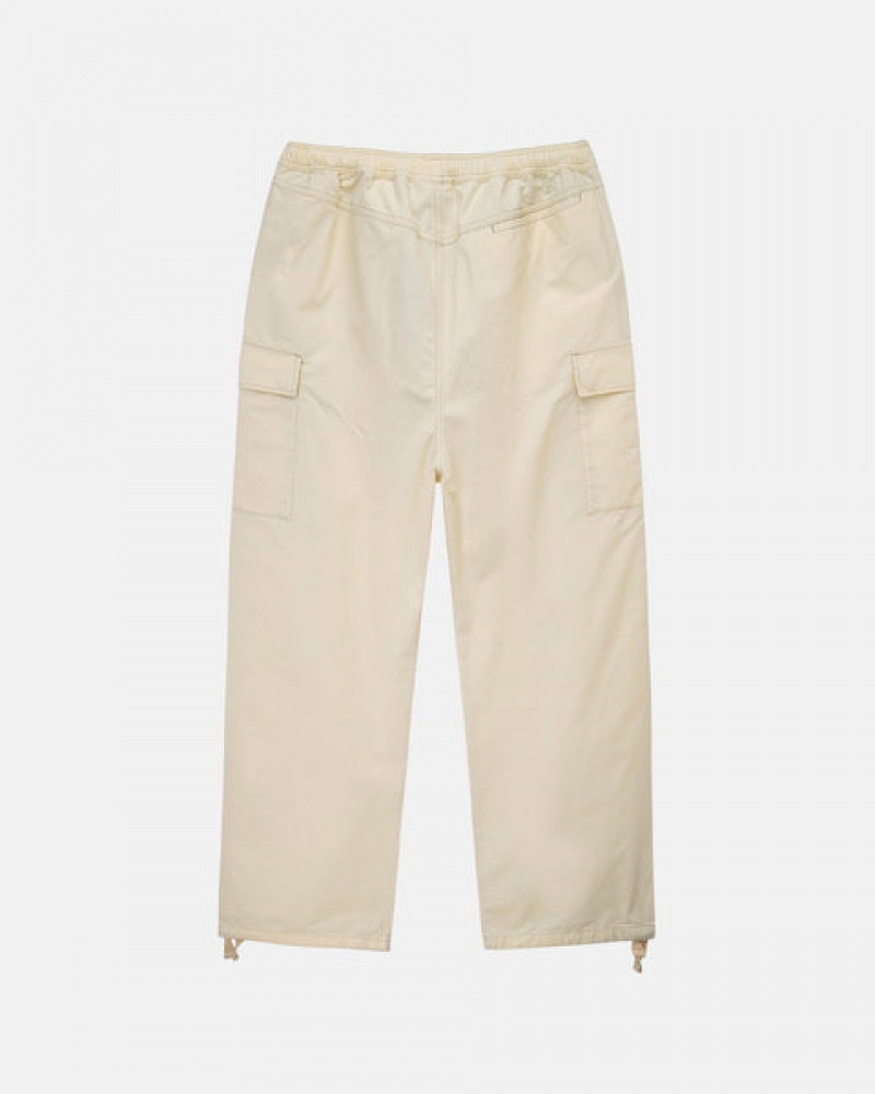 Cream Stussy Beach Pant Ripstop Cargo Men Pants | IGE-9416