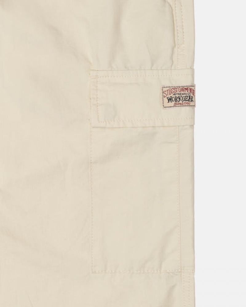 Cream Stussy Beach Pant Ripstop Cargo Men Pants | IGE-9416