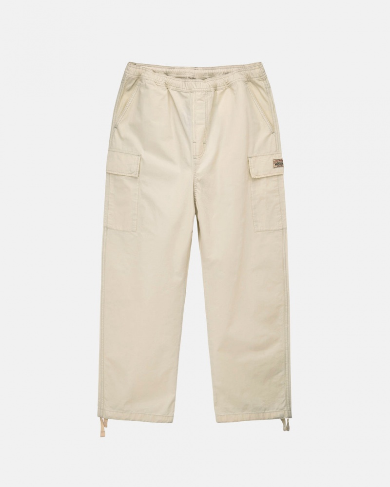 Cream Stussy Beach Pant Ripstop Cargo Men Pants | IGE-9416