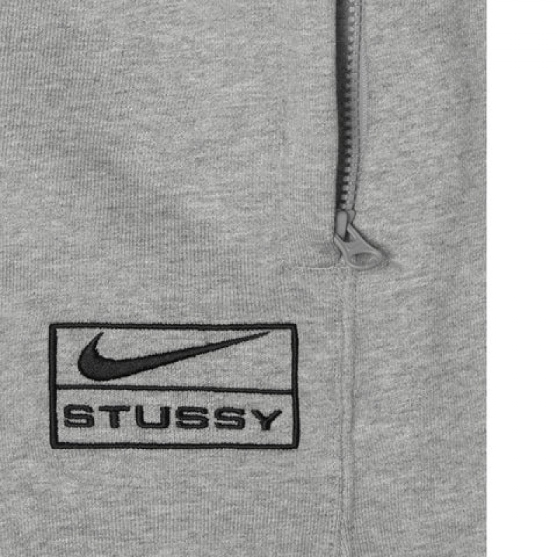 Dark Grey Stussy Fleece Pant Men Sweatpants | WLJ-7160