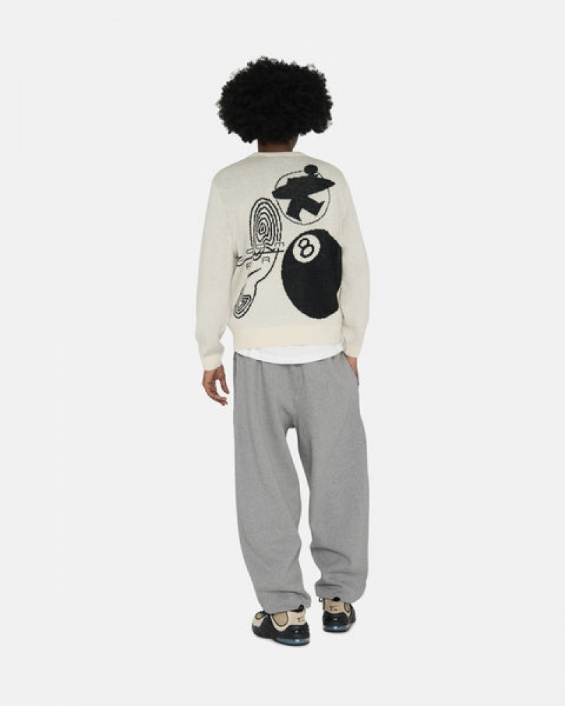 Dark Grey Stussy Fleece Pant Men Sweatpants | WLJ-7160