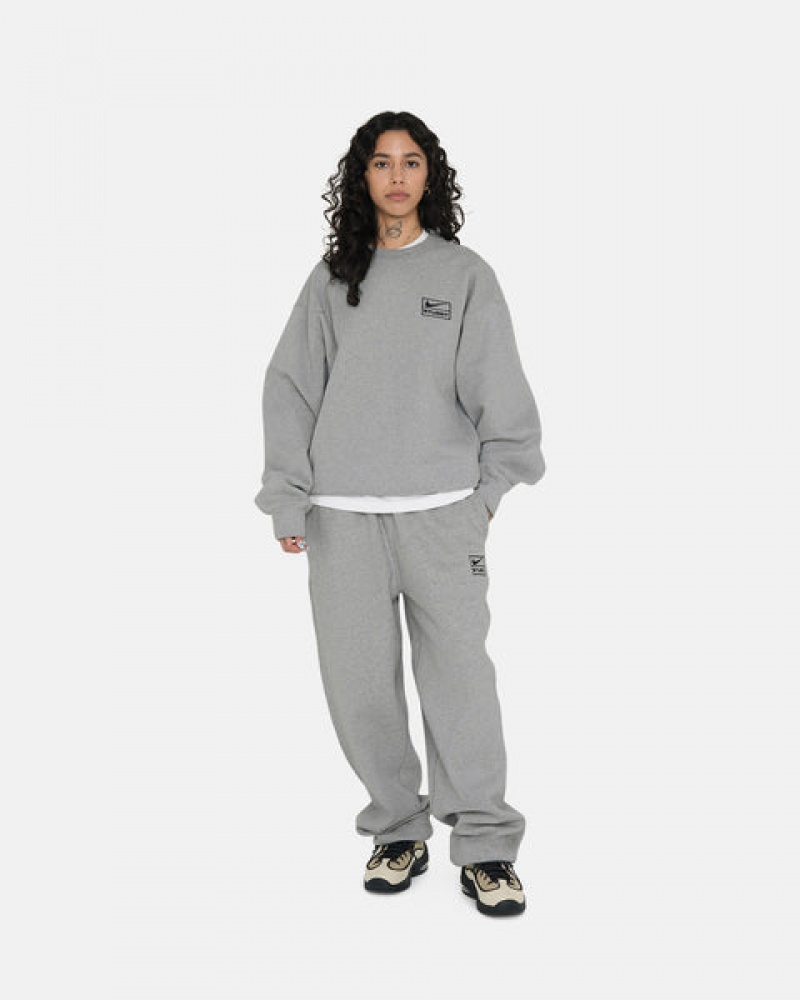 Dark Grey Stussy Fleece Pant Men Sweatpants | WLJ-7160