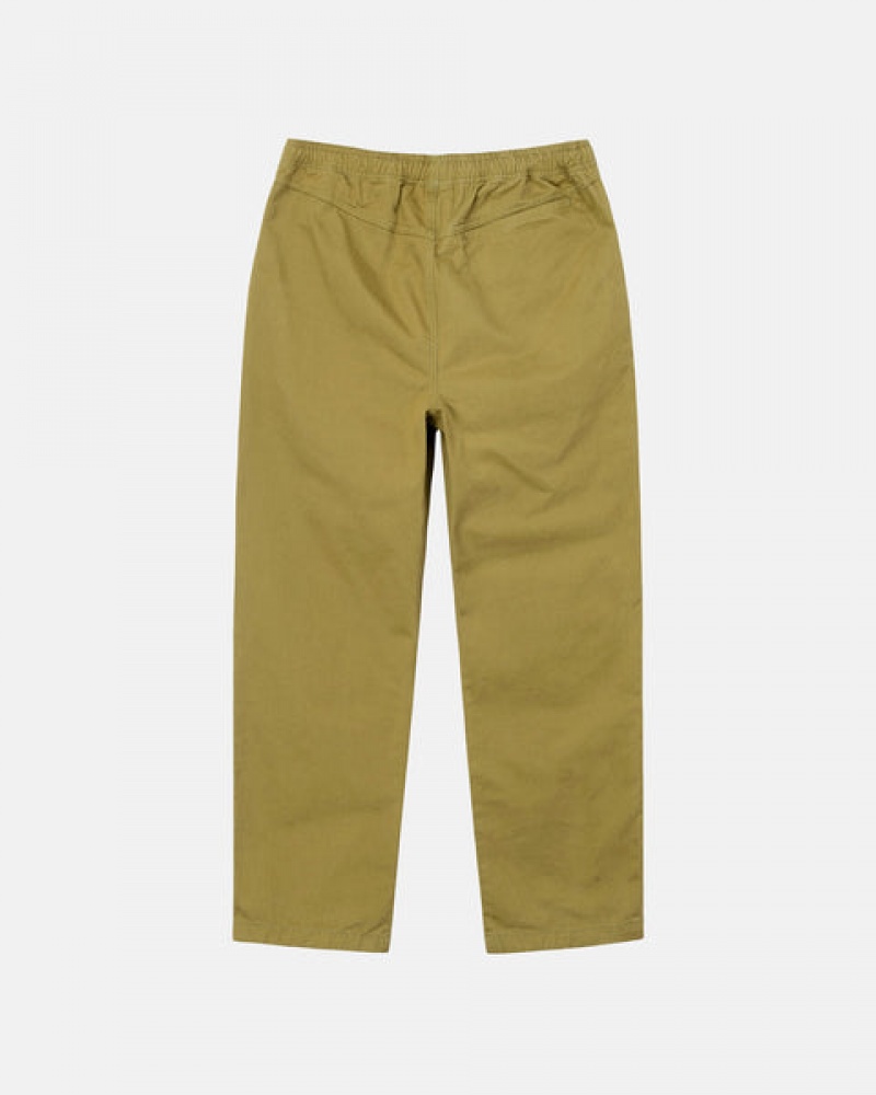 Dark Olive Stussy Brushed Beach Pant Men Pants | BNL-2226