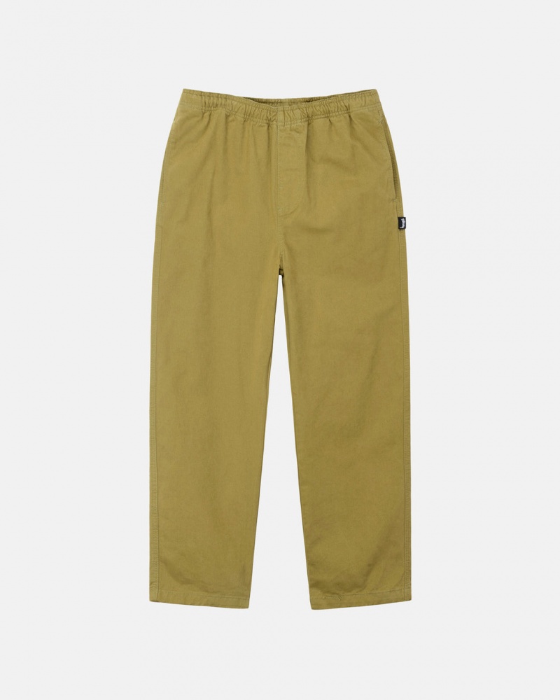 Dark Olive Stussy Brushed Beach Pant Men Pants | BNL-2226