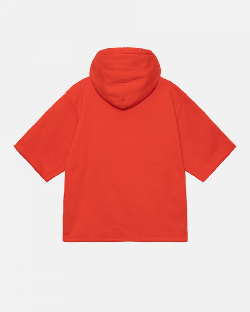 Deep Orange Stussy Ss Boxy Cropped Hoodie Men Hoodie | JCU-7935