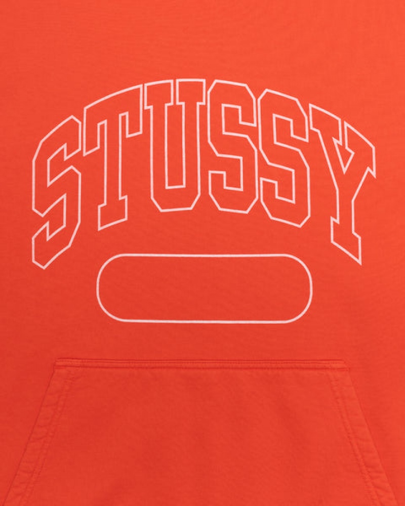 Deep Orange Stussy Ss Boxy Cropped Hoodie Men Hoodie | JCU-7935