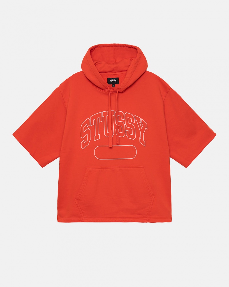 Deep Orange Stussy Ss Boxy Cropped Hoodie Men Hoodie | JCU-7935