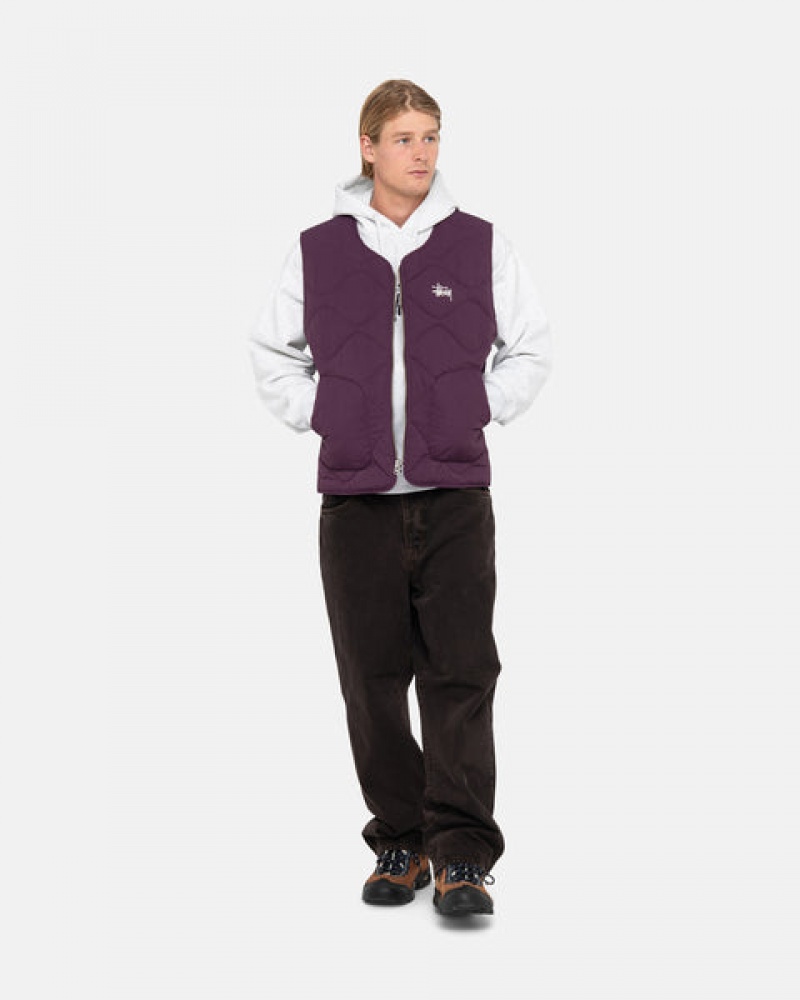 Fuchsia Stussy Recycled Nylon Liner Vest Men Vest | CRN-9166