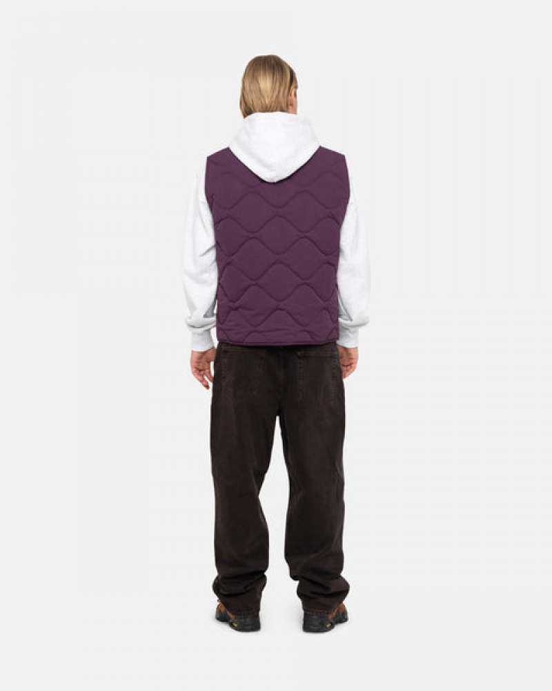 Fuchsia Stussy Recycled Nylon Liner Vest Men Vest | CRN-9166