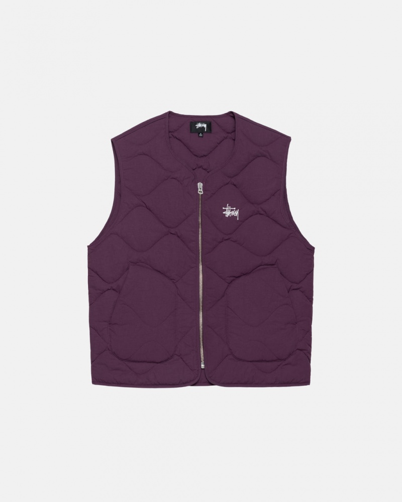 Fuchsia Stussy Recycled Nylon Liner Vest Men Vest | CRN-9166