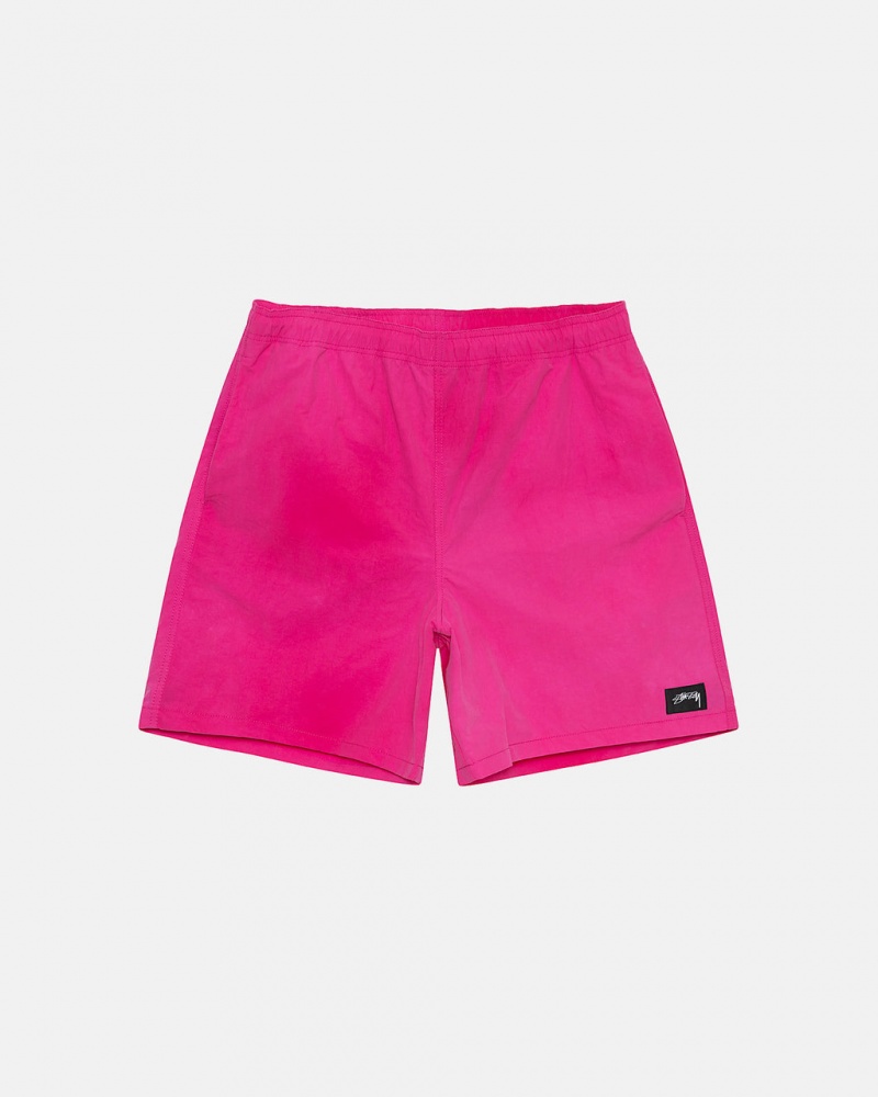 Fuchsia Stussy Wave Dye Nylon Short Men Shorts | VIX-5416