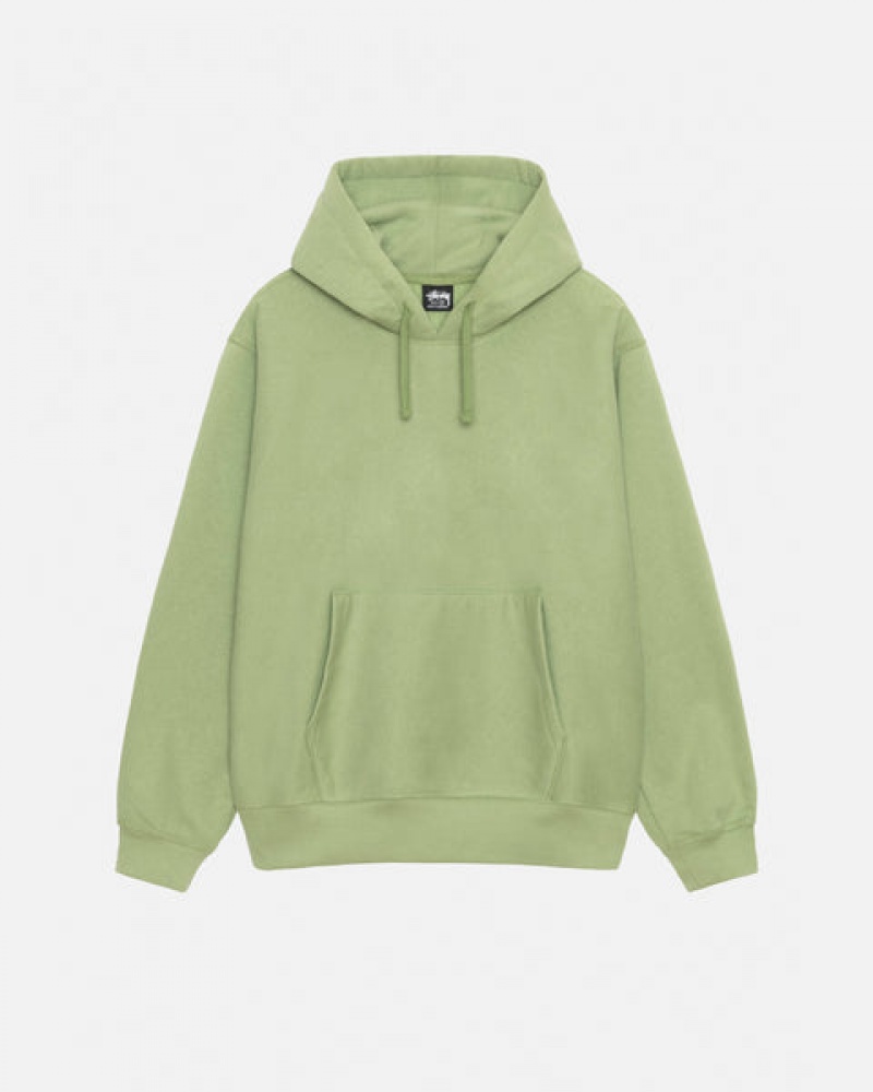 Green Stussy Back Hood Applique Hood Women Sweatshirts | MCF-1493