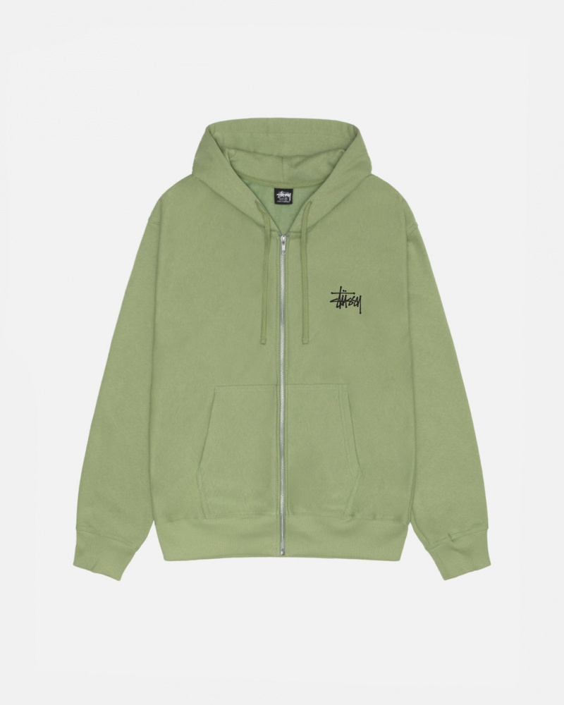 Green Stussy Basic Stussy Zip Hood Women Sweatshirts | BGS-3918