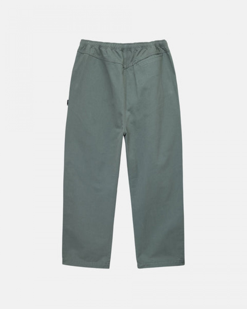 Green Stussy Brushed Beach Pant Men Pants | SXL-5071