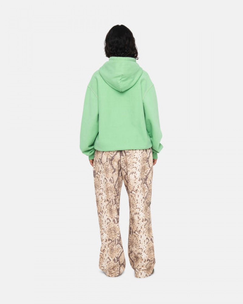 Green Stussy Contrast Stitch Label Hood Women Sweatshirts | PPJ-6217