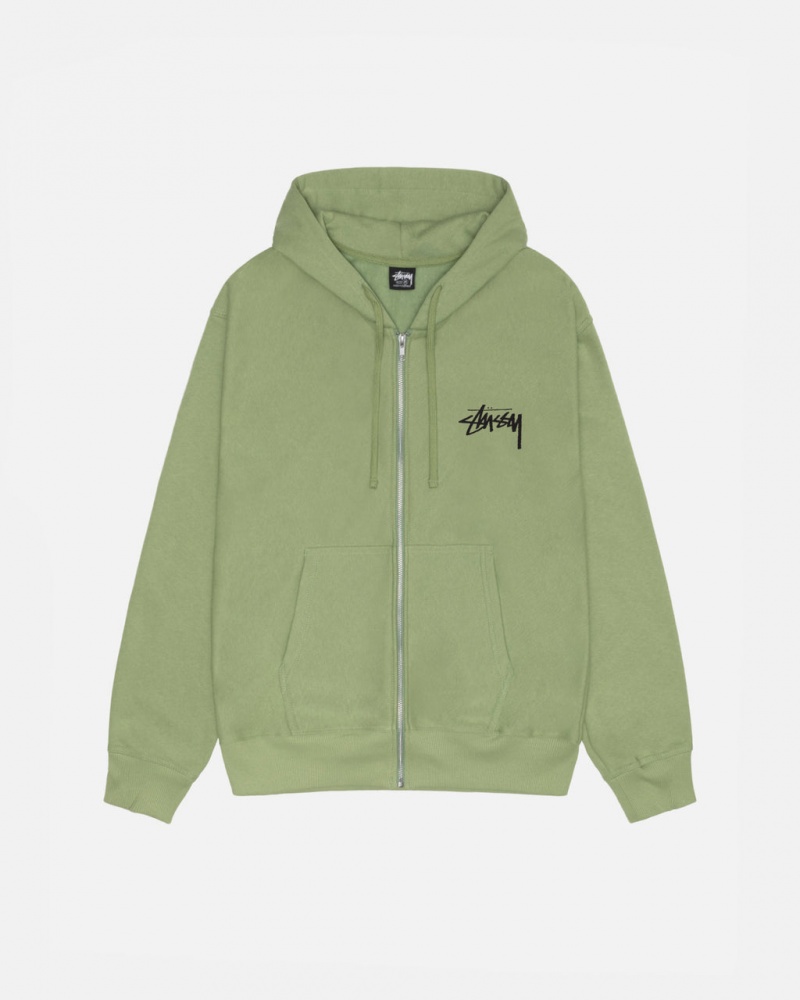 Green Stussy Skate Tough Zip Hoodie Men Hoodie | HFB-8934