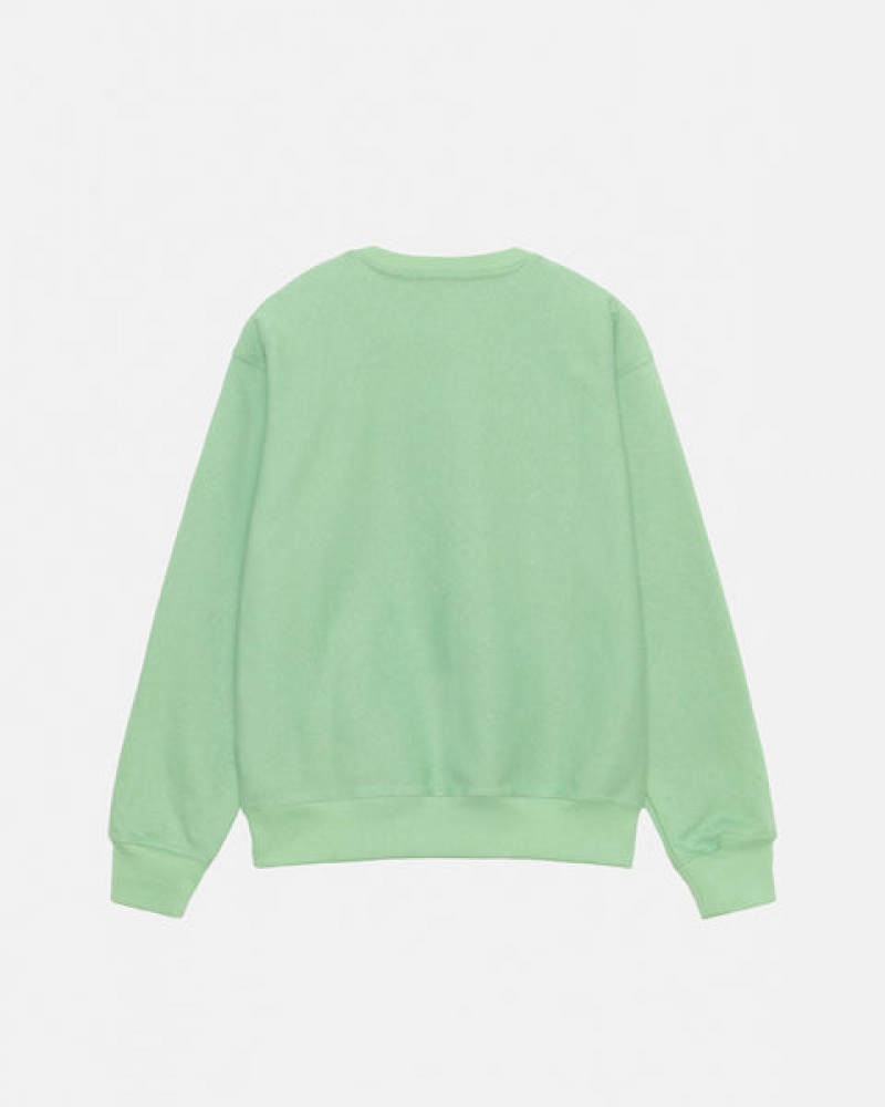 Green Stussy Stock Logo Crew Women Sweatshirts | XRP-5259