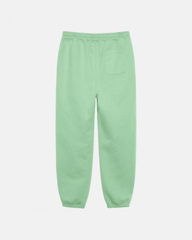 Green Stussy Stock Logo Sweatpant Men Sweatpants | OPF-7826