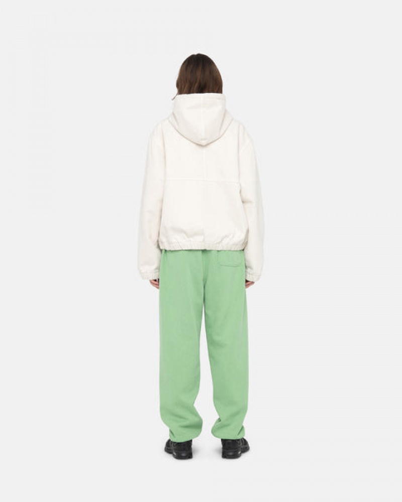 Green Stussy Stock Logo Sweatpant Women Sweatpants | YMR-4913