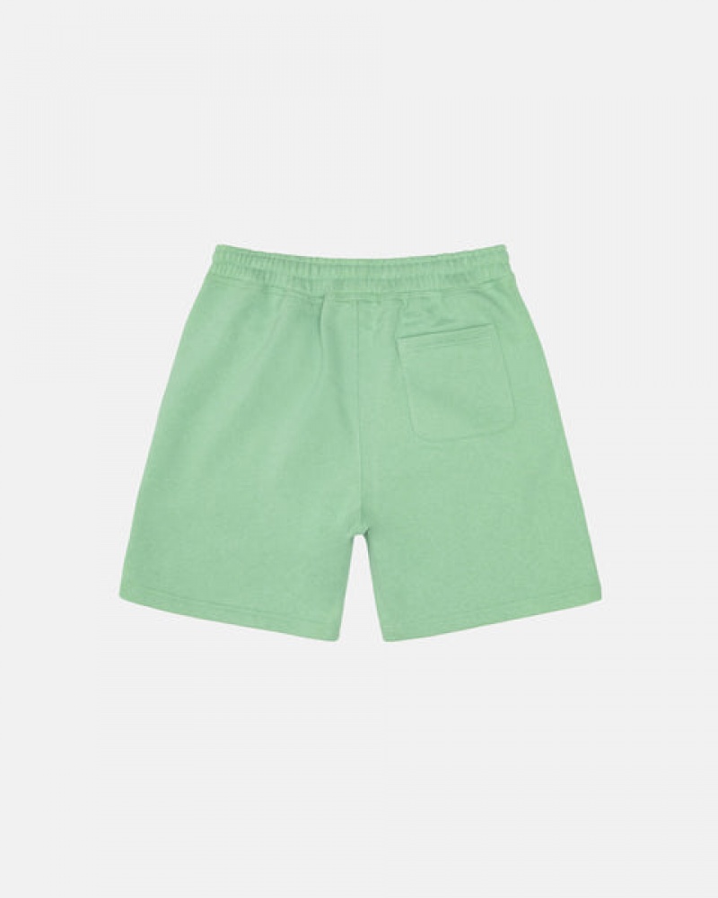 Green Stussy Stock Logo Sweatshort Men Sweatshorts | EMS-5187