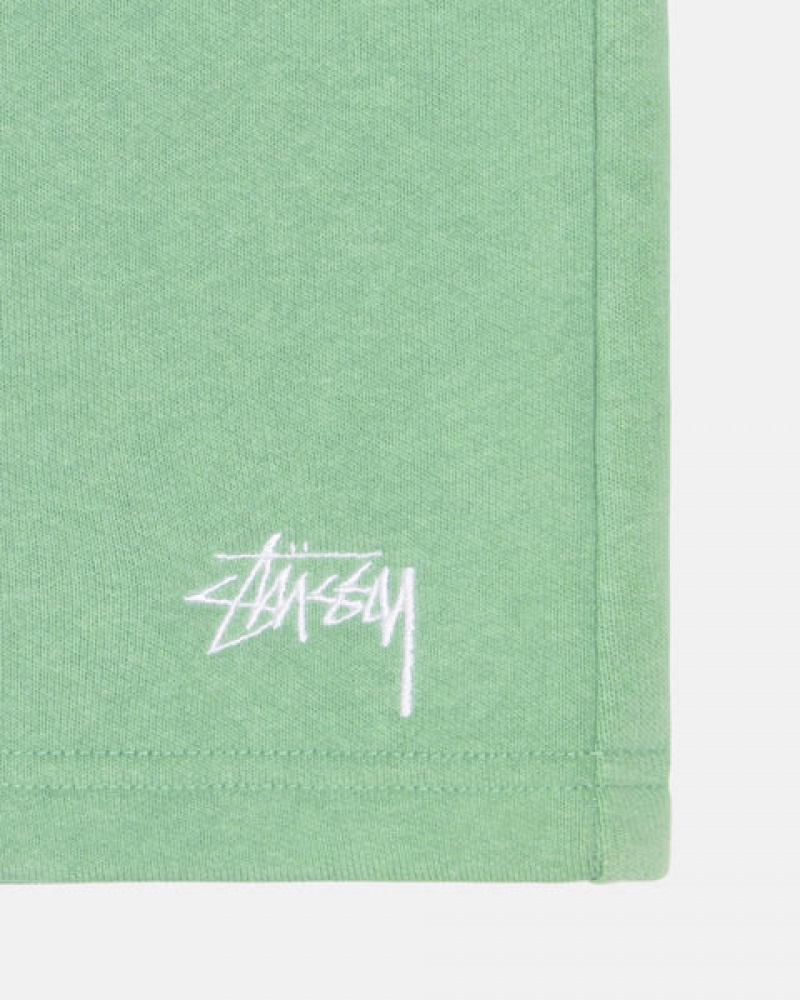 Green Stussy Stock Logo Sweatshort Men Sweatshorts | EMS-5187