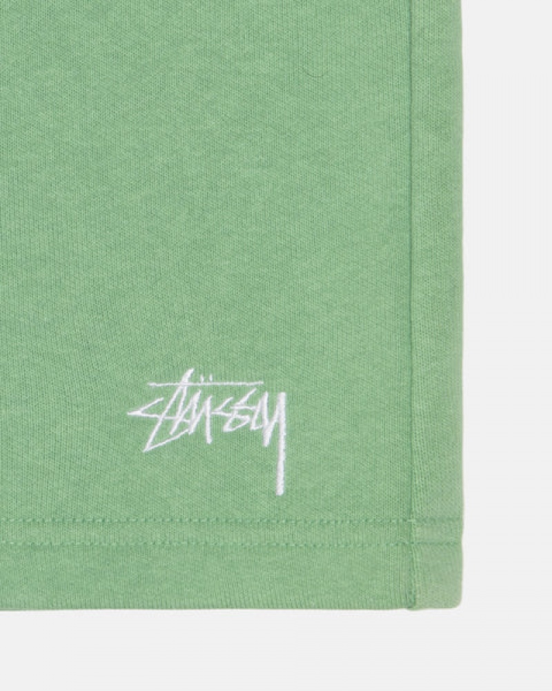 Green Stussy Stock Logo Sweatshort Men Sweatshorts | EMS-5187