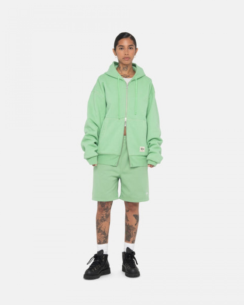 Green Stussy Stock Logo Sweatshort Women Sweatshorts | NGP-6115