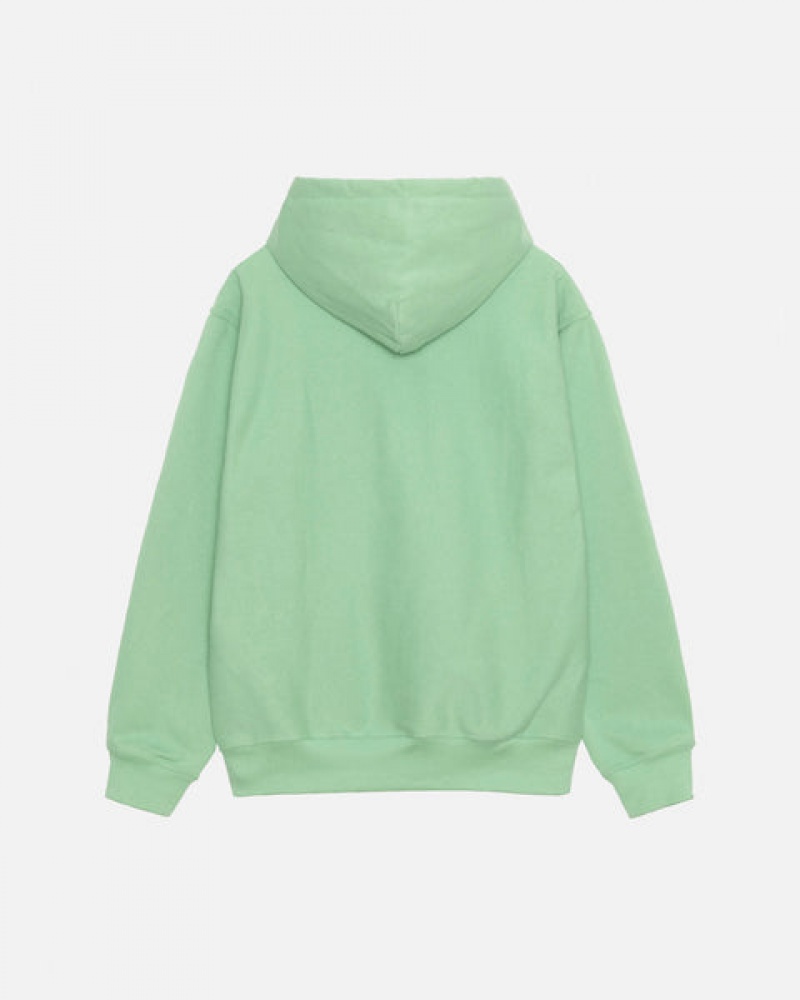 Green Stussy Stock Logo Zip Hood Women Sweatshirts | SGJ-2278