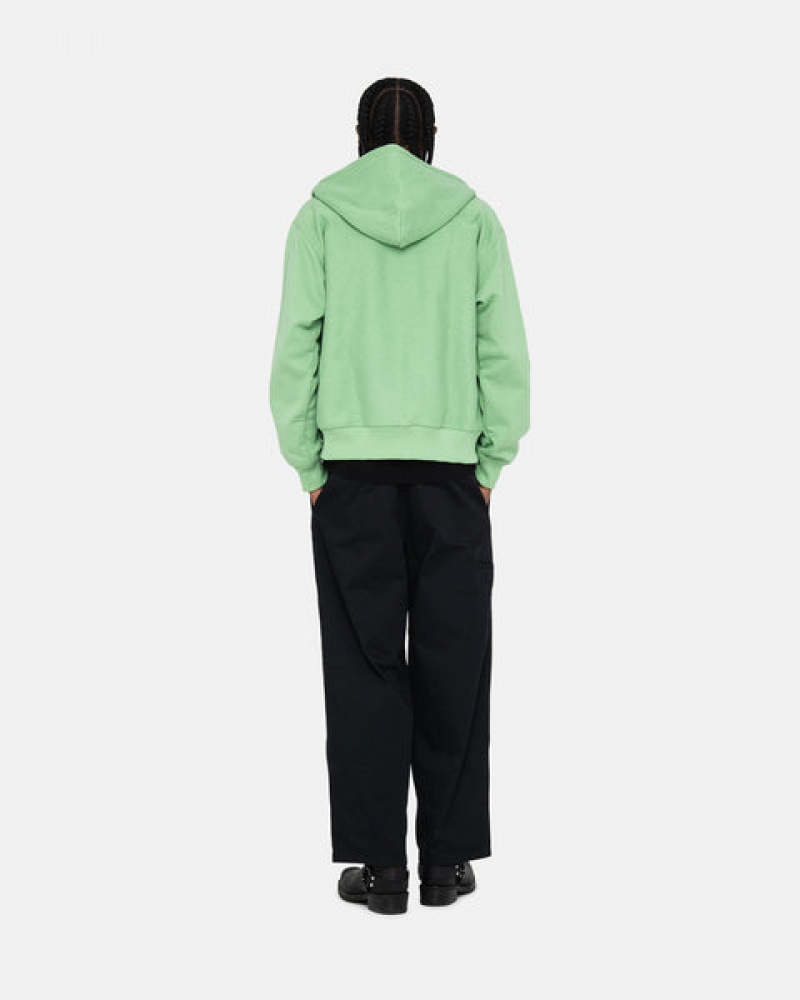 Green Stussy Stock Logo Zip Hood Women Sweatshirts | SGJ-2278