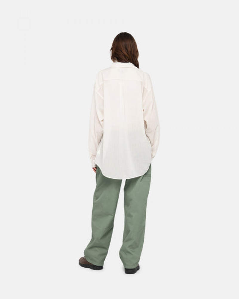 Green Stussy Workgear Trouser Twill Men Pants | OTW-7059