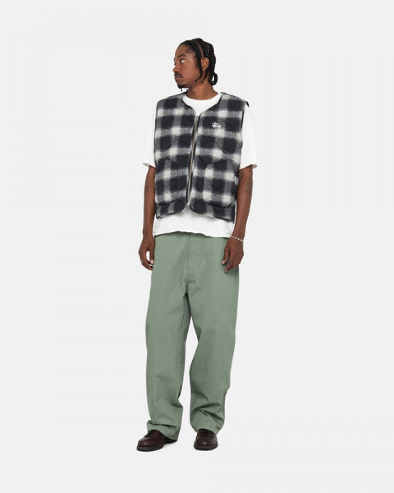 Green Stussy Workgear Trouser Twill Men Pants | OTW-7059