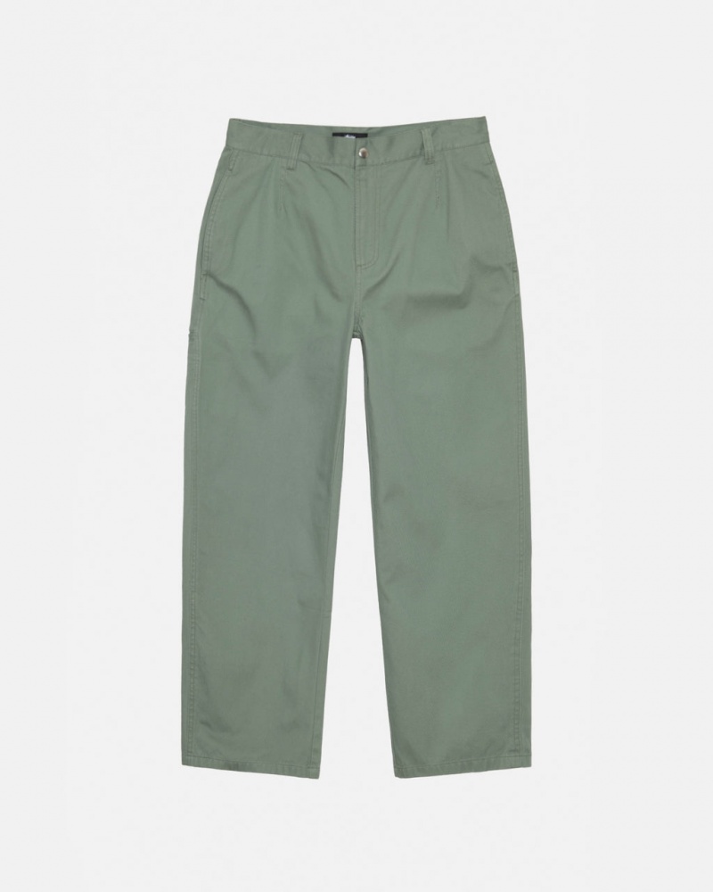 Green Stussy Workgear Trouser Twill Women Pants | WAJ-3078