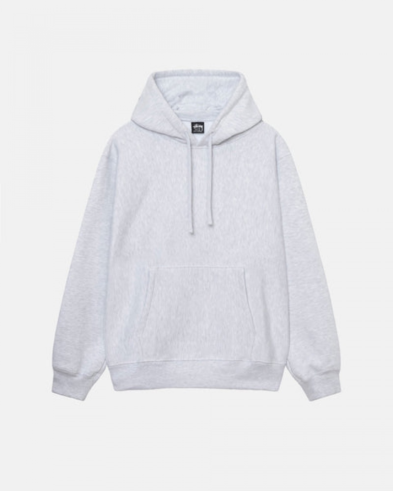 Grey Stussy Back Hood Applique Hoodie Women Hoodie | KRS-8805