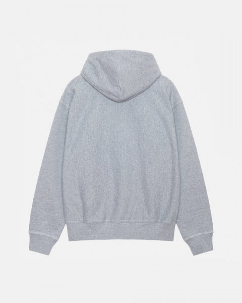 Grey Stussy Contrast Stitch Label Hoodie Women Hoodie | BXA-6698