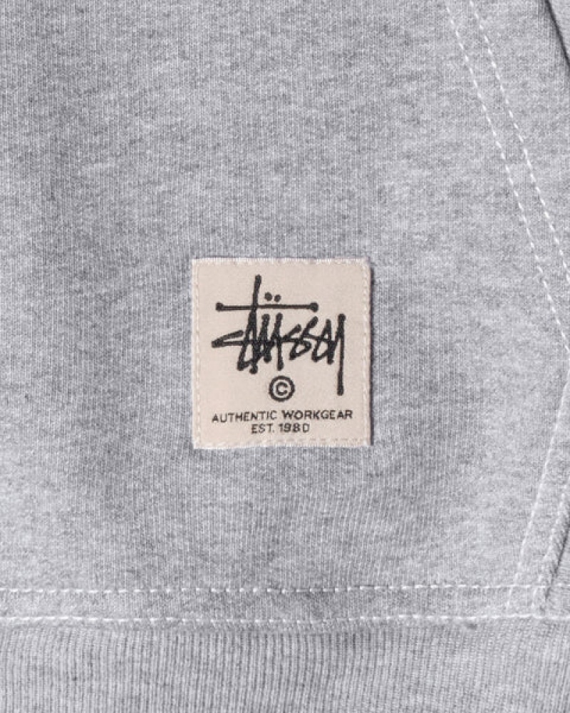 Grey Stussy Contrast Stitch Label Hoodie Women Hoodie | BXA-6698